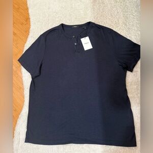Theory Men's Dark Blue Short Sleeve Henley